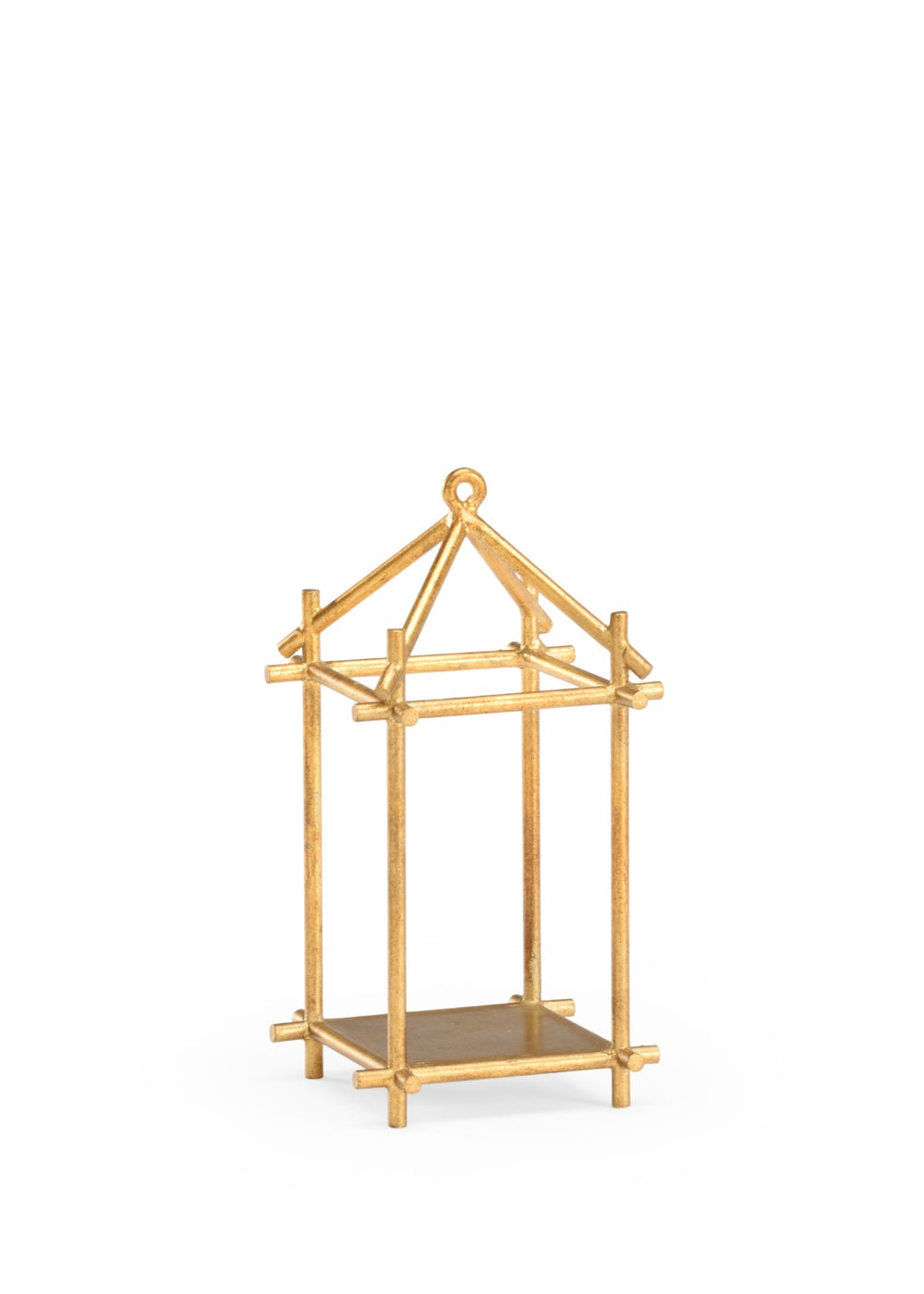 Chelsea House Baton Antique Gold Leaf Hurricane Candleholder — Bamboo-Inspired Iron Pillar Candle Accent 383604