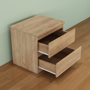 English Elm 19.7-inch Matte Finish Nightstand with Touch Release Drawers for Minimalist Bedrooms Natural W3151P407886
