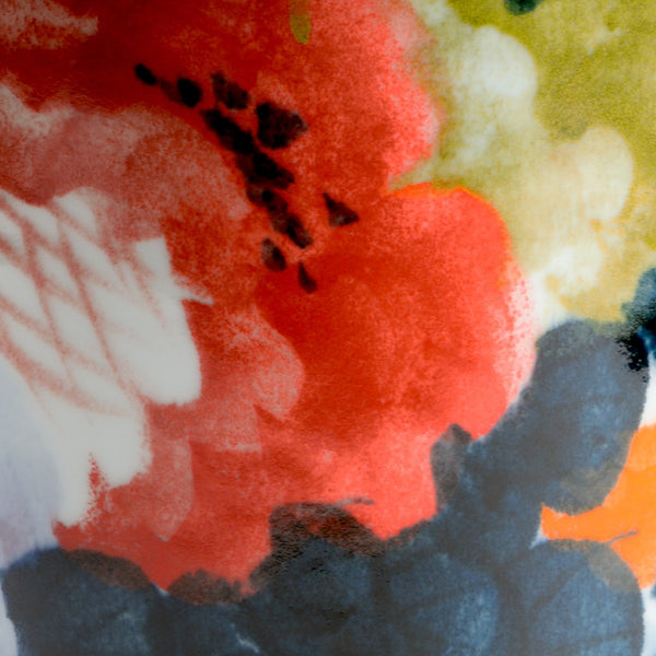 Chelsea House Garden City Vase Hand-Painted Ceramic 18" Tall Off-White Glaze With Multicolor Artisanal Motifs 383611