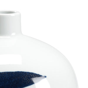 Chelsea House Essex Hand-Glazed Ceramic Jug, White With Cobalt Blue Swirl – 11" Decorative Vase Accent 383634