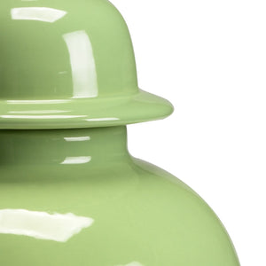 Chelsea House Landis Sage Green Covered Vase — 20" Tall Glazed Ceramic Accent With Dust‑Protecting Lid For Shelves 383639
