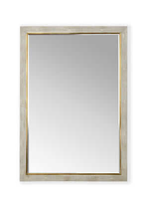 Chelsea House Kensington Mirror With Shark Gray Shagreen Wood Frame And Polished Brass Trim — 46" X 32" Accent Piece 383654