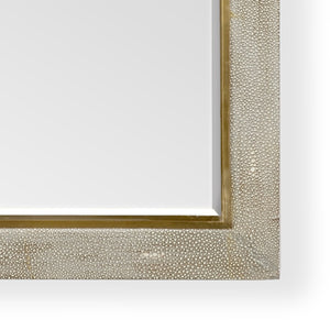 Chelsea House Kensington Mirror With Shark Gray Shagreen Wood Frame And Polished Brass Trim — 46" X 32" Accent Piece 383654