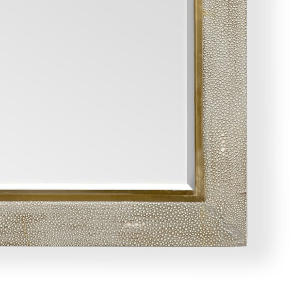 Chelsea House Kensington Mirror With Shark Gray Shagreen Wood Frame And Polished Brass Trim — 46" X 32" Accent Piece 383654