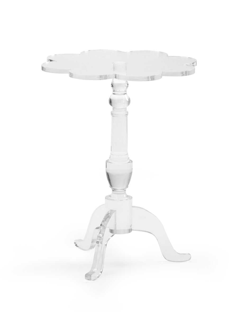 Chelsea House Mount Pleasant Clear Acrylic Side Table With Floral Top — 23.5" H, 18" Square Surface For Small Spaces 383664