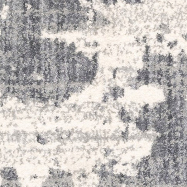 HomeRoots 2' Contemporary Grey and Ivory Distressed Runner Rug - Perfect for Hallways and High-Traffic Areas 2'3" x 7'6" 383664