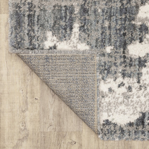 HomeRoots 2' Contemporary Grey and Ivory Distressed Runner Rug - Perfect for Hallways and High-Traffic Areas 3'10" x 5'5" 383665
