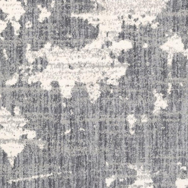HomeRoots 2' Contemporary Grey and Ivory Distressed Runner Rug - Perfect for Hallways and High-Traffic Areas 3'10" x 5'5" 383665