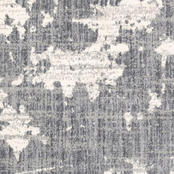 HomeRoots 2' Contemporary Grey and Ivory Distressed Runner Rug - Perfect for Hallways and High-Traffic Areas 5'3" x 7'6" 383666