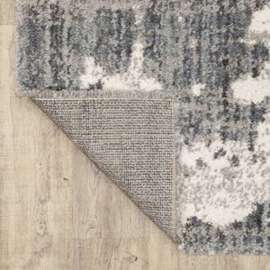 HomeRoots 2' Contemporary Grey and Ivory Distressed Runner Rug - Perfect for Hallways and High-Traffic Areas 7'10" x 10'10" 383668