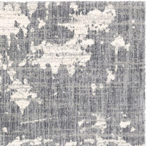 HomeRoots 2' Contemporary Grey and Ivory Distressed Runner Rug - Perfect for Hallways and High-Traffic Areas 7'10" x 10'10" 383668