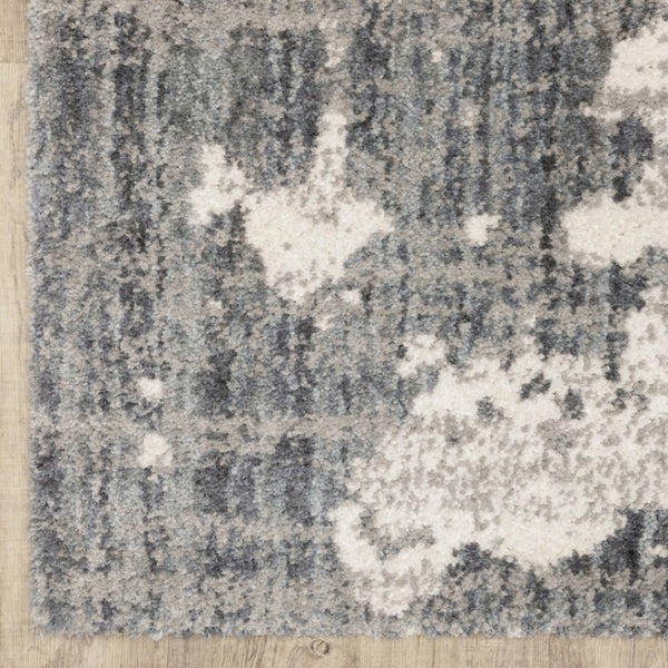 HomeRoots 2' Contemporary Grey and Ivory Distressed Runner Rug - Perfect for Hallways and High-Traffic Areas 9'10" x 12'10" 383669