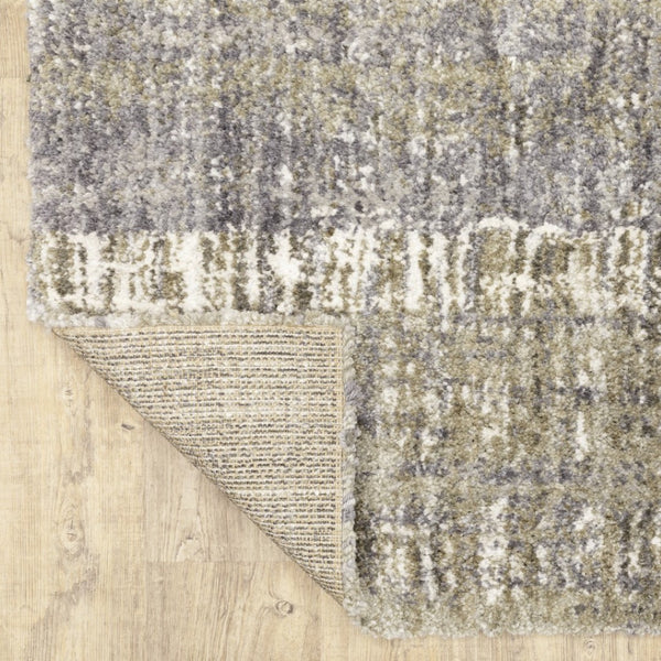 HomeRoots 2' Grey and Ivory Abstract Lines Runner Rug - Modern Vintage Style for Hallways and Living Spaces 3'10" x 5'5" 383677