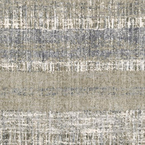 HomeRoots 2' Grey and Ivory Abstract Lines Runner Rug - Modern Vintage Style for Hallways and Living Spaces 3'10" x 5'5" 383677