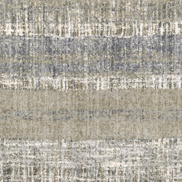 HomeRoots 2' Grey and Ivory Abstract Lines Runner Rug - Modern Vintage Style for Hallways and Living Spaces 3'10" x 5'5" 383677