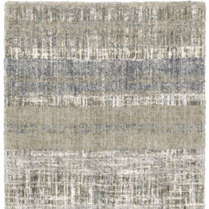 HomeRoots 2' Grey and Ivory Abstract Lines Runner Rug - Modern Vintage Style for Hallways and Living Spaces 3'10" x 5'5" 383677