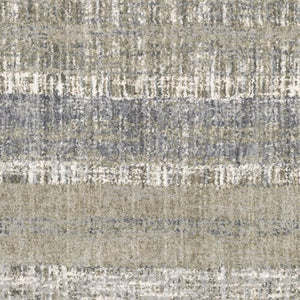 HomeRoots 2' Grey and Ivory Abstract Lines Runner Rug - Modern Vintage Style for Hallways and Living Spaces 3'10" x 5'5" 383677