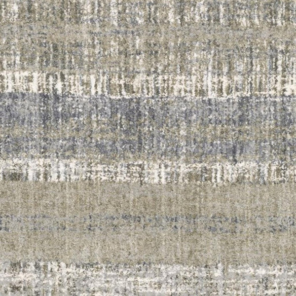HomeRoots 2' Grey and Ivory Abstract Lines Runner Rug - Modern Vintage Style for Hallways and Living Spaces 3'10" x 5'5" 383677