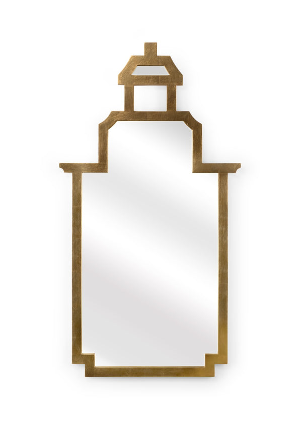 Chelsea House Pagoda Antique Gold Leaf Mirror By Jamie Merida — 52" Architectural Pagoda-Inspired Statement Piece 383678