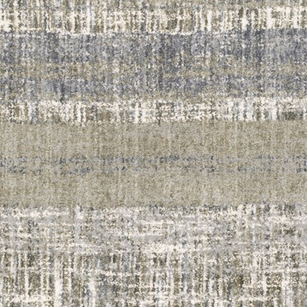 HomeRoots 2' Grey and Ivory Abstract Lines Runner Rug - Modern Vintage Style for Hallways and Living Spaces 5'3" x 7'6" 383678