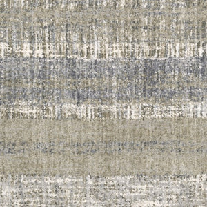 HomeRoots 2' Grey and Ivory Abstract Lines Runner Rug - Modern Vintage Style for Hallways and Living Spaces 6'7" x 9'6" 383679