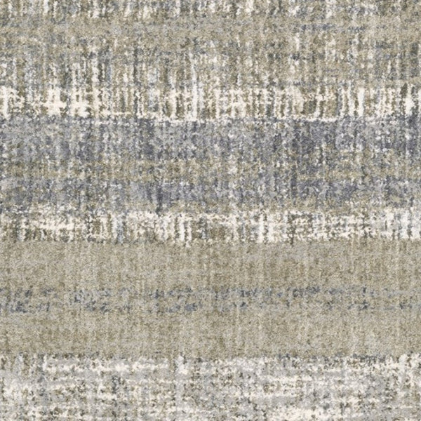 HomeRoots 2' Grey and Ivory Abstract Lines Runner Rug - Modern Vintage Style for Hallways and Living Spaces 6'7" x 9'6" 383679