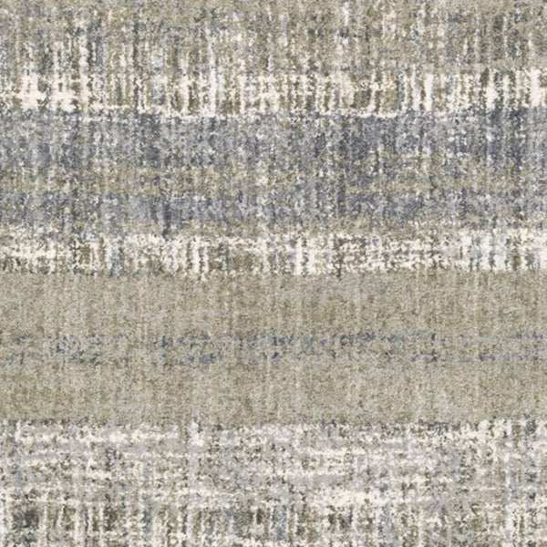 HomeRoots 2' Grey and Ivory Abstract Lines Runner Rug - Modern Vintage Style for Hallways and Living Spaces 7'10" x 10'10" 383680