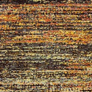 Homeroots 2' X 8' Gold And Slate Abstract Runner Rug Gold,Charcoal Nylon 383682