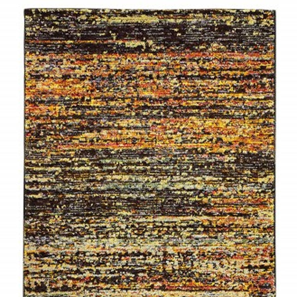 Homeroots 2' X 8' Gold And Slate Abstract Runner Rug Gold,Charcoal Nylon 383682