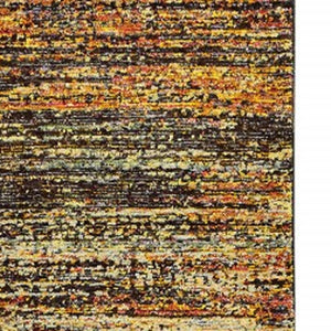 Homeroots 12' Gold And Slate Abstract Runner Rug Gold,Charcoal Nylon 383683