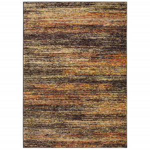 Homeroots 3' X 5' Orange Red Power Loom Area Rug Gold,Charcoal Nylon 383684