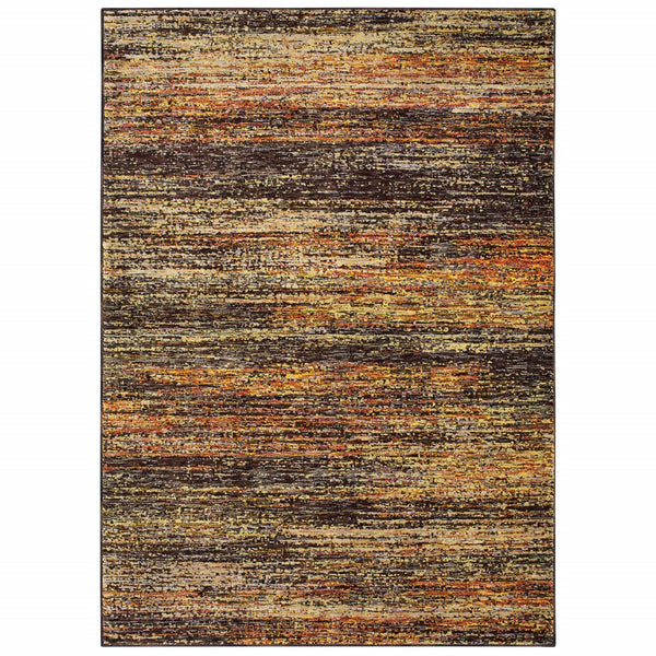 Homeroots 3' X 5' Orange Red Power Loom Area Rug Gold,Charcoal Nylon 383684