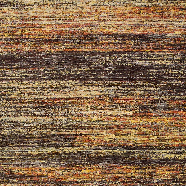 Homeroots 3' X 5' Orange Red Power Loom Area Rug Gold,Charcoal Nylon 383684