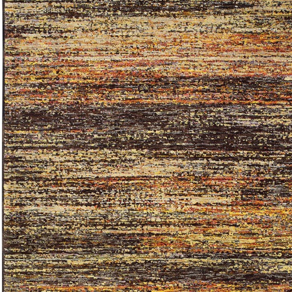 Homeroots 5' X 8' Gold And Slate Abstract Area Rug Gold,Charcoal Nylon 383685