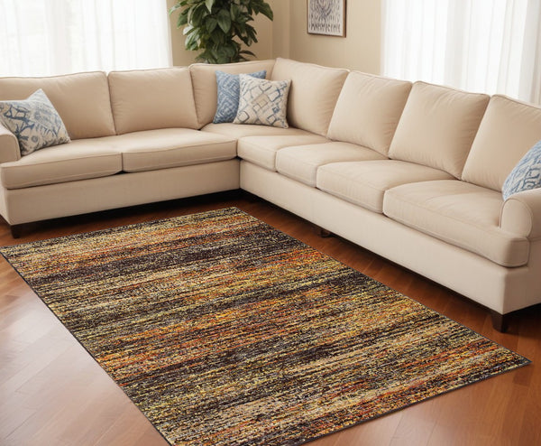 Homeroots 6' X 9' Gold And Slate Abstract Indoor Area Rug Gold,Charcoal Nylon 383686