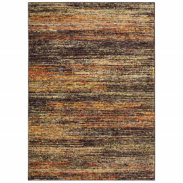 Homeroots 9' X 12' Gold And Slate Abstract Area Rug Gold,Charcoal Nylon 383689