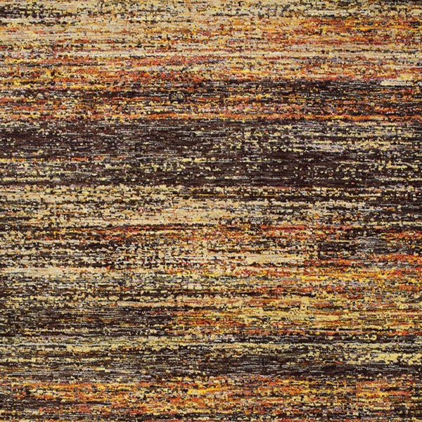 Homeroots 10' X 14' Gold And Slate Abstract Area Rug Gold,Charcoal Nylon 383690