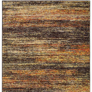 Homeroots 10' X 14' Gold And Slate Abstract Area Rug Gold,Charcoal Nylon 383690