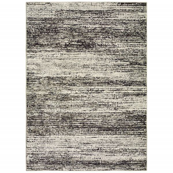 Homeroots 3' X 5' Ash And Slate Abstract Area Rug Ash,Charcoal Nylon 383693