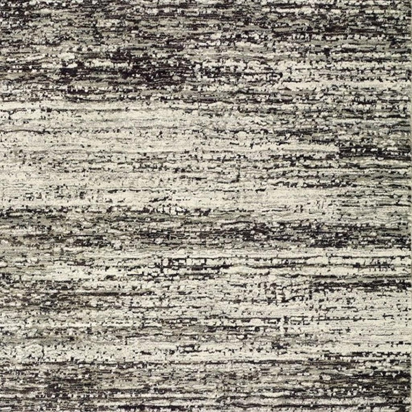 HomeRoots 2' X 8' Abstract Runner Rug - Modern Retro Design, Durable, Easy Care for High-Traffic Areas Ash/ Charcoal 3'3" x 5'2" 383693