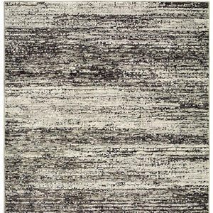 HomeRoots 2' X 8' Abstract Runner Rug - Modern Retro Design, Durable, Easy Care for High-Traffic Areas Ash/ Charcoal 3'3" x 5'2" 383693