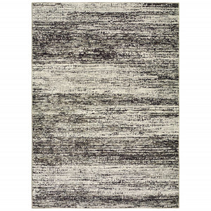 Homeroots 8' X 10' Ash And Slate Abstract Area Rug Ash,Charcoal Nylon 383696