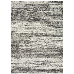 HomeRoots 2' X 8' Abstract Runner Rug - Modern Retro Design, Durable, Easy Care for High-Traffic Areas Ash/ Charcoal 7'10" x 10'10" 383696