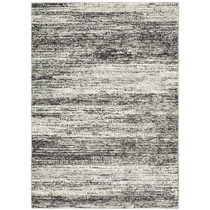 HomeRoots 2' X 8' Abstract Runner Rug - Modern Retro Design, Durable, Easy Care for High-Traffic Areas Ash/ Charcoal 7'10" x 10'10" 383696