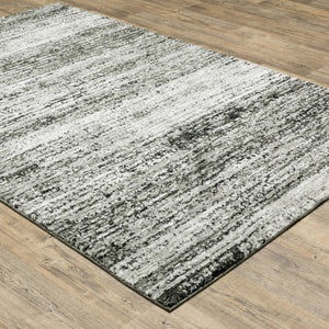 HomeRoots 2' X 8' Abstract Runner Rug - Modern Retro Design, Durable, Easy Care for High-Traffic Areas Ash/ Charcoal 7'10" x 10'10" 383696
