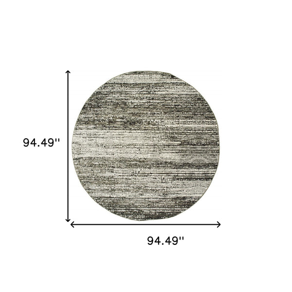 Homeroots 7' Round Ash And Slate Abstract Area Rug Ash,Charcoal Nylon 383697