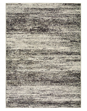 Homeroots 9' X 12' Ash And Slate Abstract Area Rug Ash,Charcoal Nylon 383698