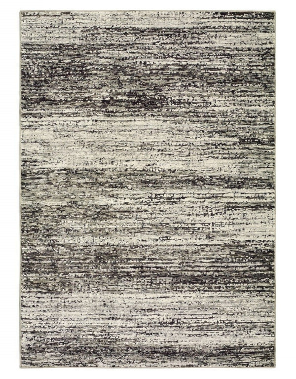 Homeroots 9' X 12' Ash And Slate Abstract Area Rug Ash,Charcoal Nylon 383698