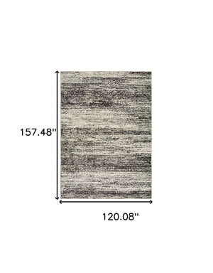 Homeroots 10' X 14' Ash And Slate Abstract Area Rug Ash,Charcoal Nylon 383699