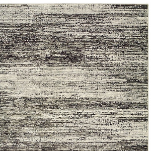 HomeRoots 2' X 8' Abstract Runner Rug - Modern Retro Design, Durable, Easy Care for High-Traffic Areas Ash/ Charcoal 10' x 13'2" 383699